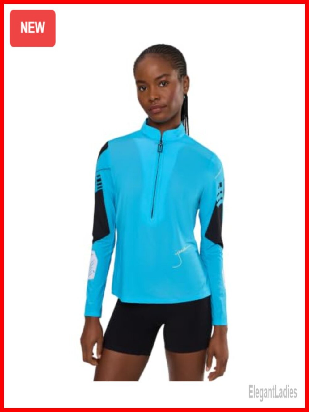 Long Sleeve Zip Mock Neck Golf Top Active Stretch Panel